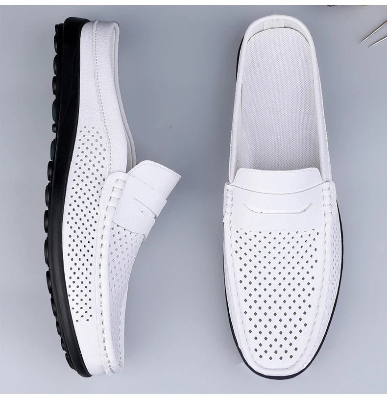Men's shoes four seasonal new hollow out fashion leather shoes soft sole breathable non slip lightweight plus size casual shoes - Good Gifts, Gurl