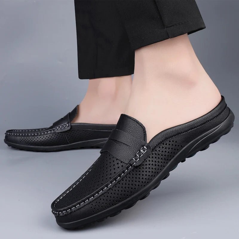 Men's shoes four seasonal new hollow out fashion leather shoes soft sole breathable non slip lightweight plus size casual shoes - Good Gifts, Gurl