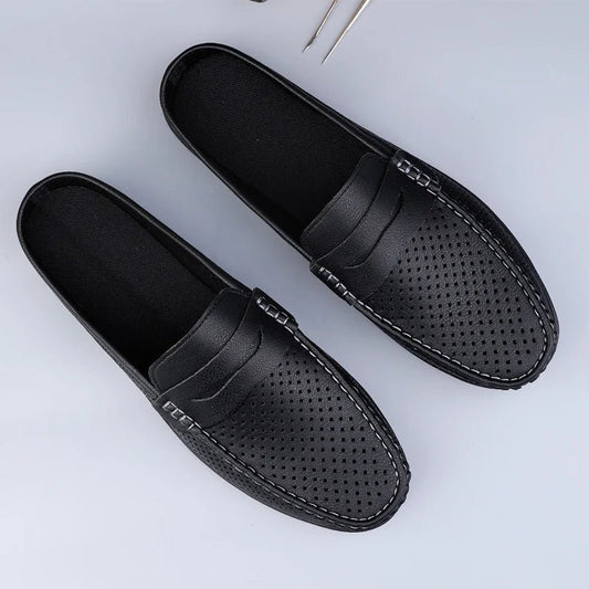 Men's shoes four seasonal new hollow out fashion leather shoes soft sole breathable non slip lightweight plus size casual shoes - Good Gifts, Gurl