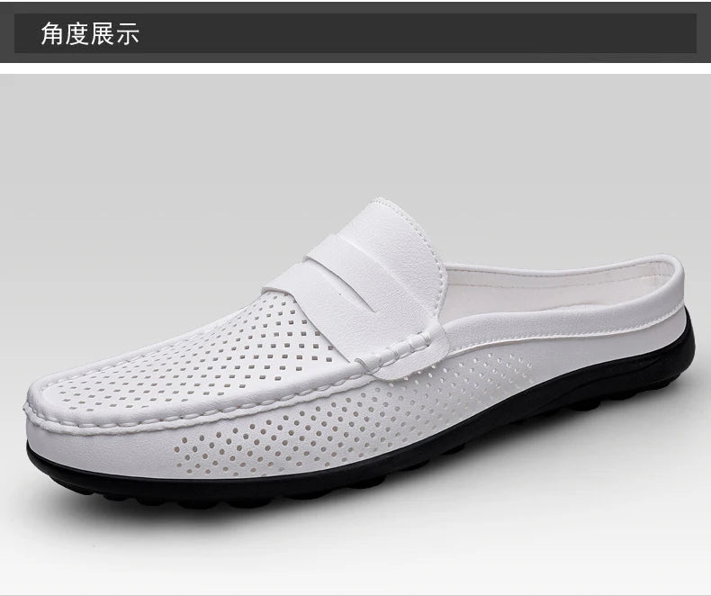 Men's shoes four seasonal new hollow out fashion leather shoes soft sole breathable non slip lightweight plus size casual shoes - Good Gifts, Gurl