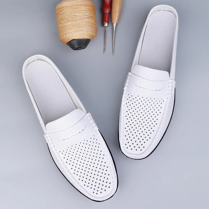 Men's shoes four seasonal new hollow out fashion leather shoes soft sole breathable non slip lightweight plus size casual shoes - Good Gifts, Gurl