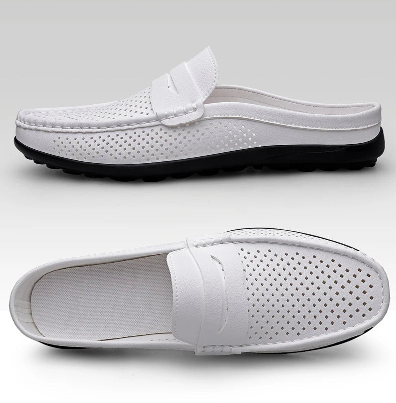 Men's shoes four seasonal new hollow out fashion leather shoes soft sole breathable non slip lightweight plus size casual shoes - Good Gifts, Gurl