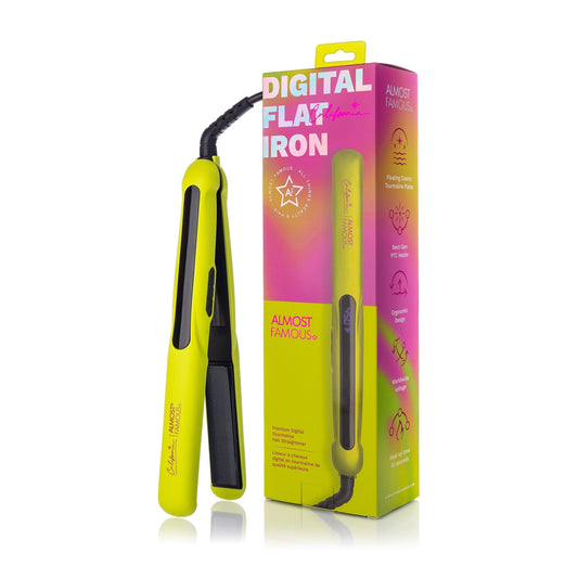 New 1.25" Digital Professional Flat Iron with Extra Wide Plates - California Collection/Yellow - Good Gifts, Gurl