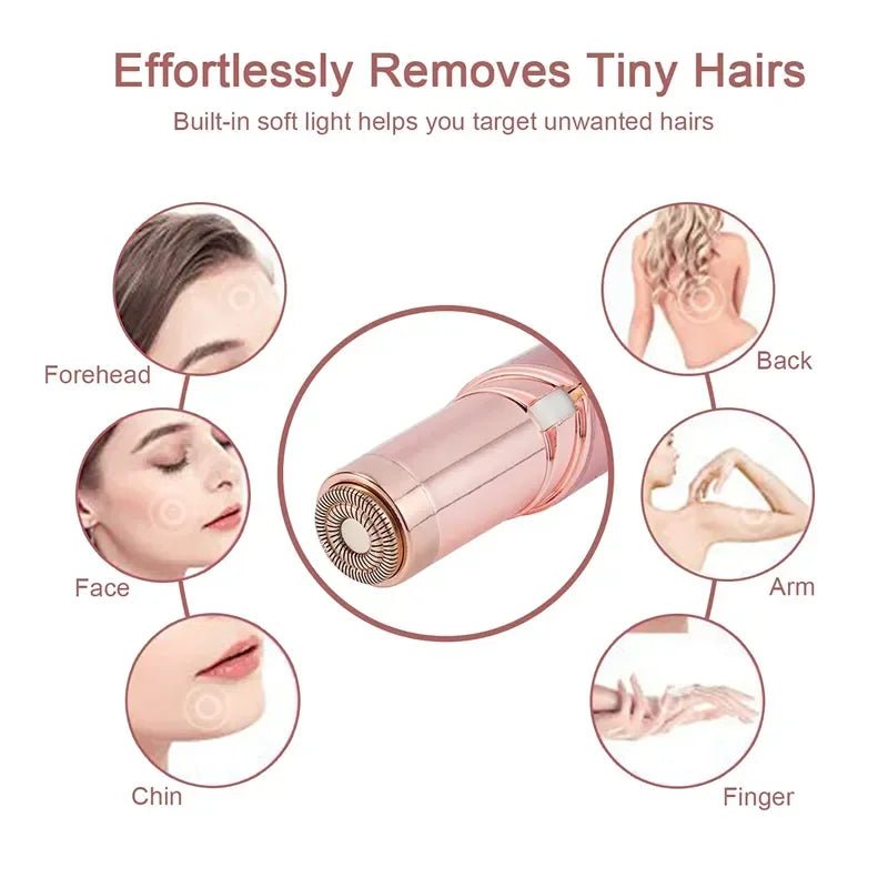 New Electric Facial Hair Removal Epilator Eyebrow Lipstick Shape Painless Facial Sensitive Areas Bikini Depilator Shaver Trimmer - Good Gifts, Gurl