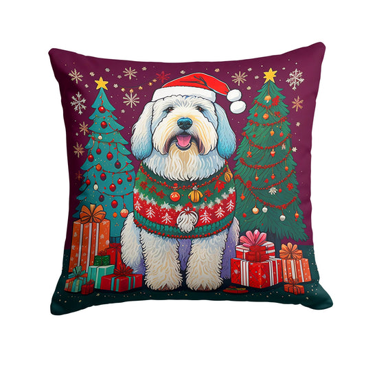 Old English Sheepdog Christmas Throw Pillow - Good Gifts, Gurl