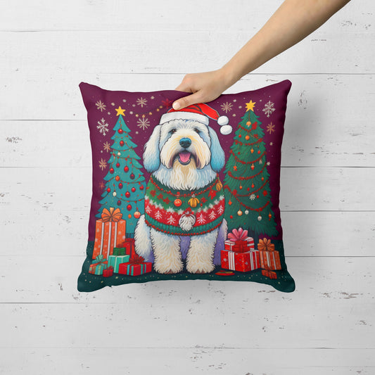 Old English Sheepdog Christmas Throw Pillow - Good Gifts, Gurl