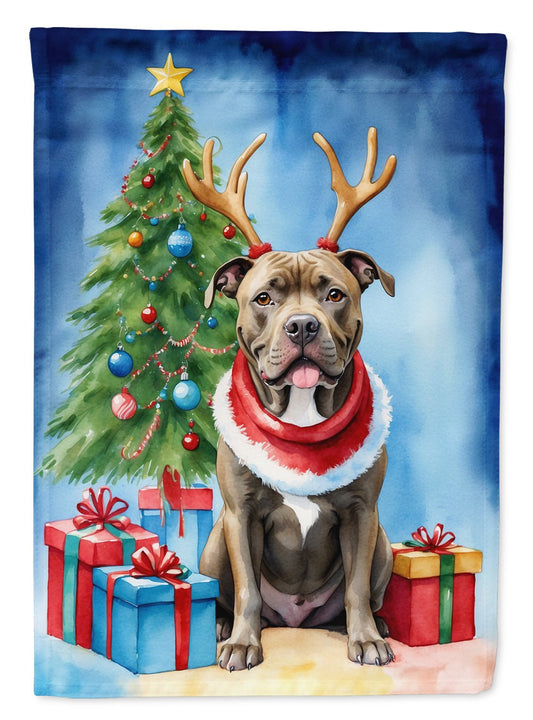 Pit Bull Terrier Christmas Reindeer House Flag - Good Gifts, Gurl