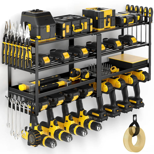 Power Tool Organizer Wall Mount, Extended Large Heavy Duty Drill Holder, 4 Layer Garage and Storage, Suitable Utility Racks - Good Gifts, Gurl