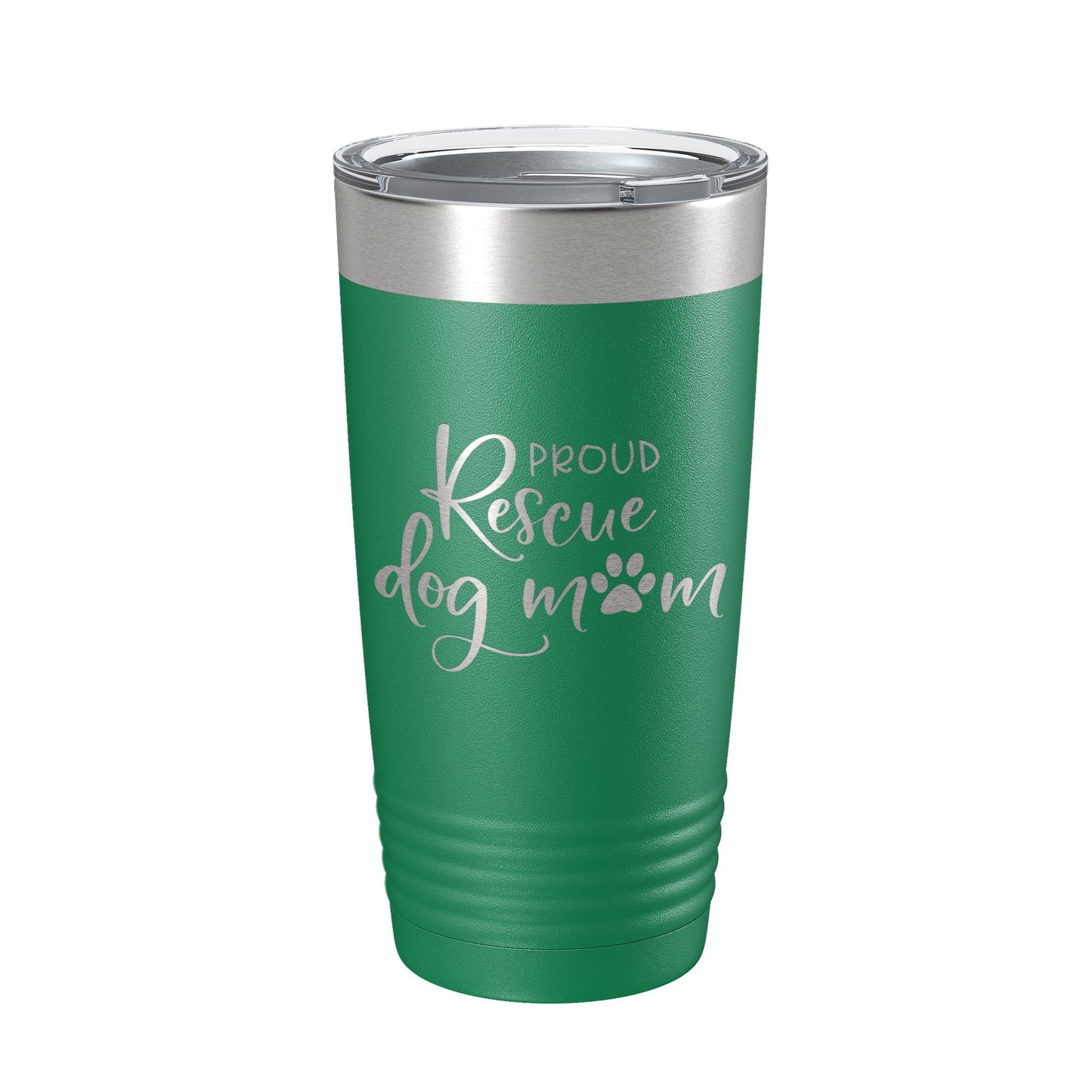 Proud Rescue Mom Tumbler Dog Travel Mug Gift Insulated Laser Engraved Coffee Cup 20 oz - Good Gifts, Gurl