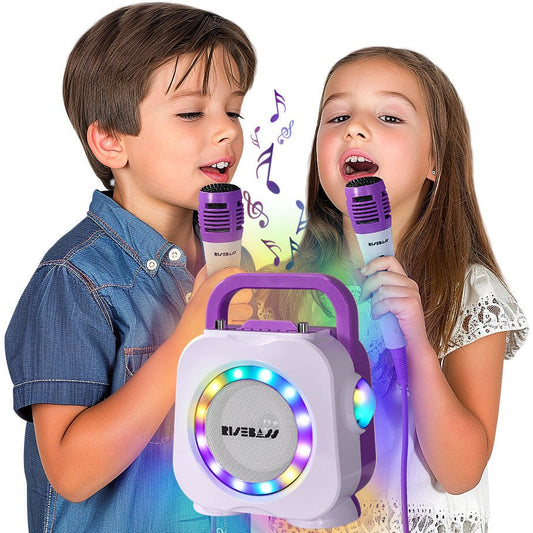 Purple Kids Bluetooth Karaoke Machine with 2 Microphone - Good Gifts, Gurl