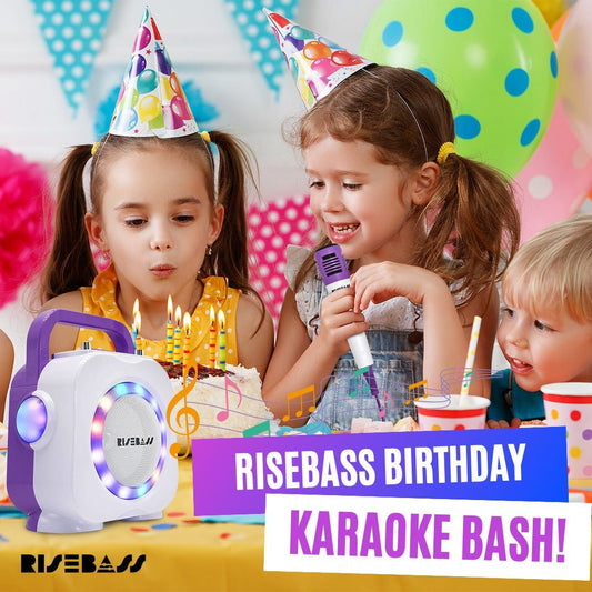 Purple Kids Bluetooth Karaoke Machine with 2 Microphone - Good Gifts, Gurl