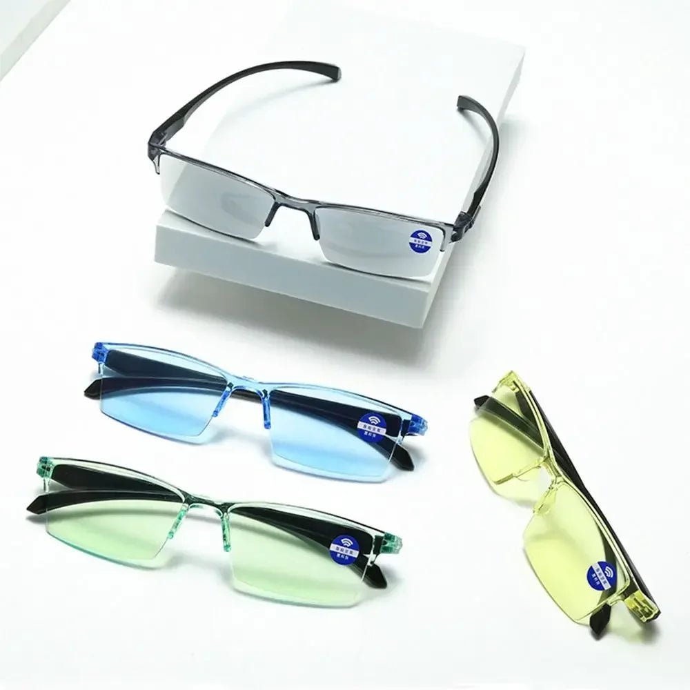 Smart Automatic Zoom Reading Glasses Anti Blue Ray Eyeglasses Autofocus Power Half - Rim Near Far Computer Glasses - Good Gifts, Gurl