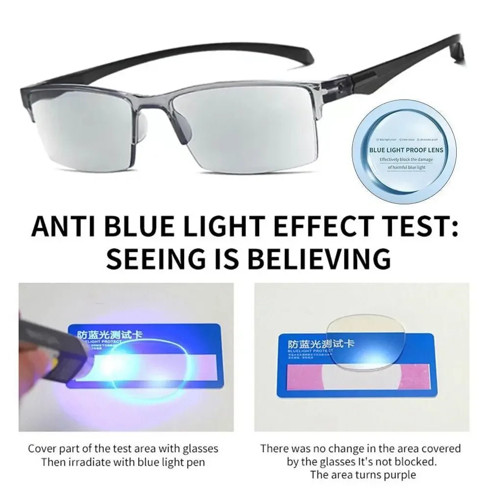 Smart Automatic Zoom Reading Glasses Anti Blue Ray Eyeglasses Autofocus Power Half - Rim Near Far Computer Glasses - Good Gifts, Gurl