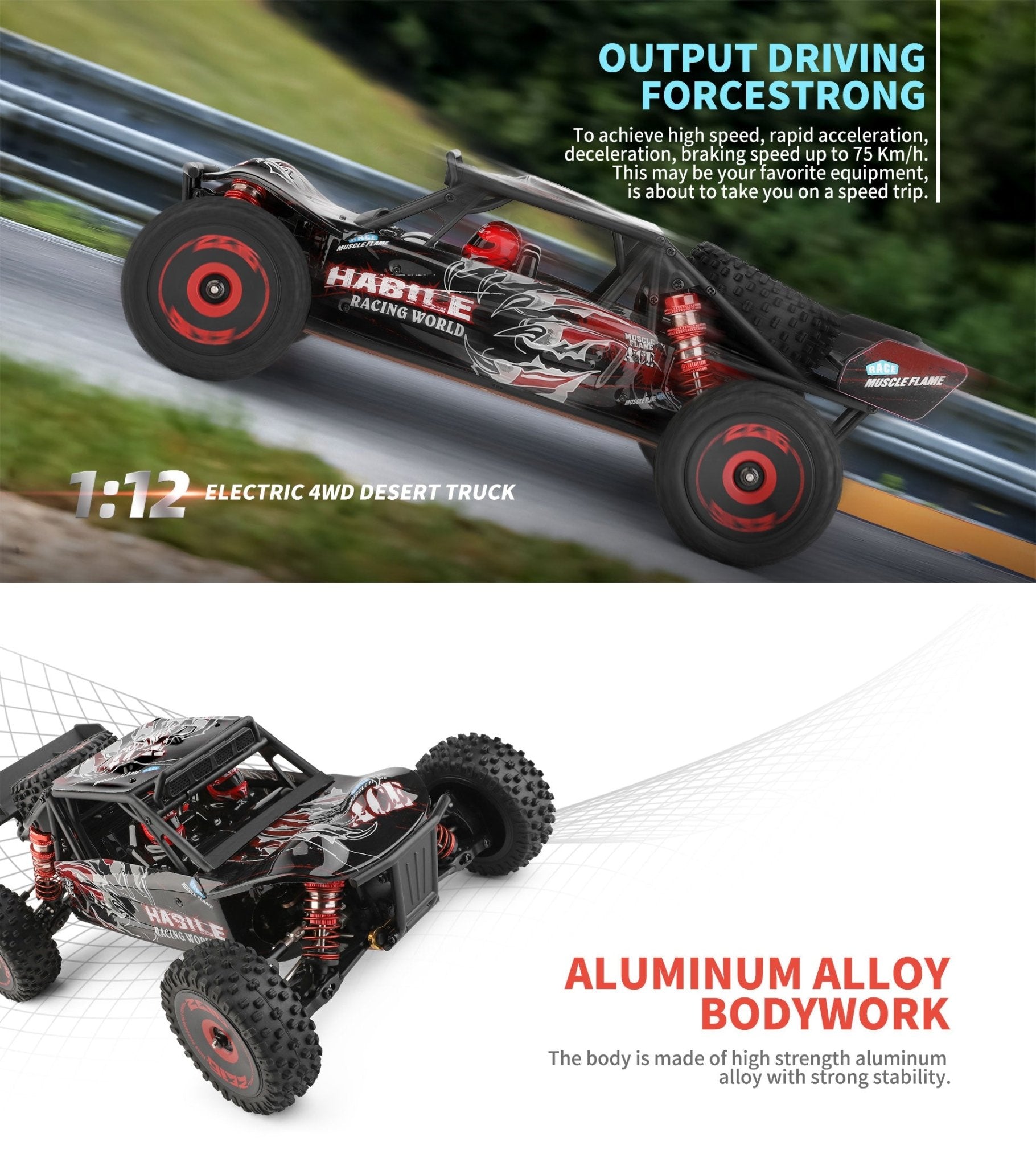 WLtoys 124016(V2) Fast RC Car, 1/12 Brushless RC Car with Independent ESC for Adults, 75km/h, Suitable for Outdoors and Gifts - Good Gifts, Gurl