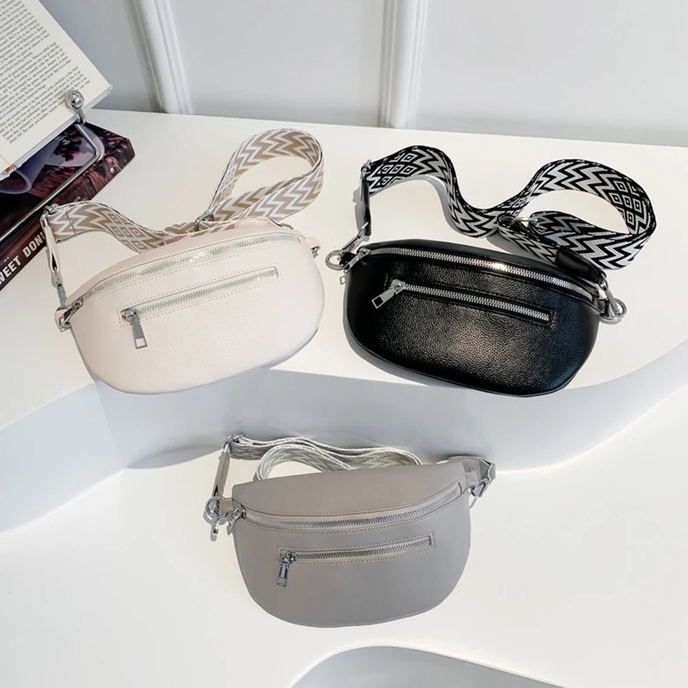 Women Stylish Crossbody Bag with Wide Strap Simple Shoulder Bag Multi - pocket Retro Belt Bag Travel Outdoor Bag - Good Gifts, Gurl