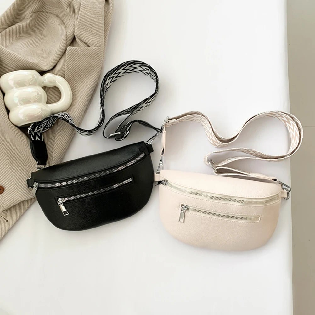 Women Stylish Crossbody Bag with Wide Strap Simple Shoulder Bag Multi - pocket Retro Belt Bag Travel Outdoor Bag - Good Gifts, Gurl