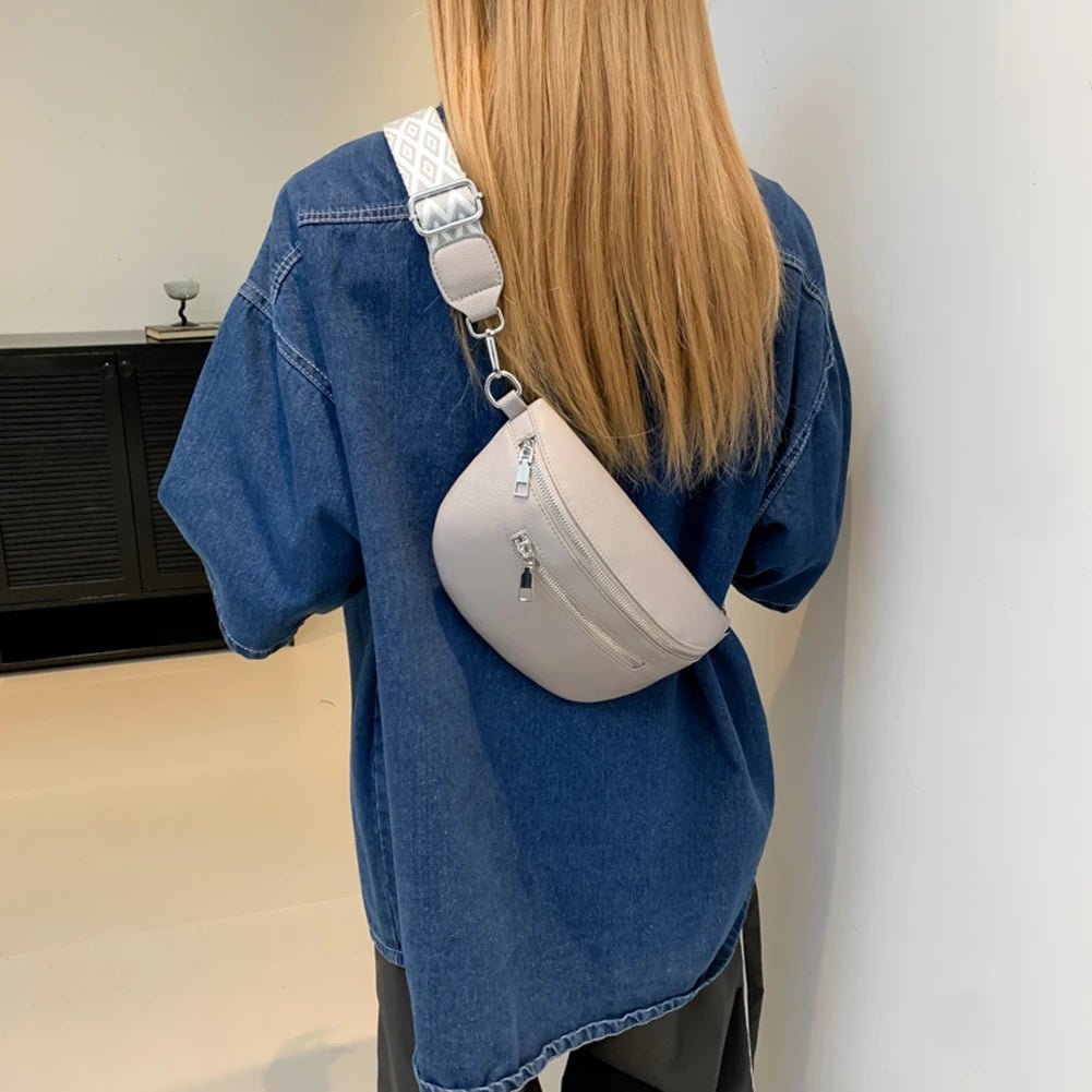 Women Stylish Crossbody Bag with Wide Strap Simple Shoulder Bag Multi - pocket Retro Belt Bag Travel Outdoor Bag - Good Gifts, Gurl