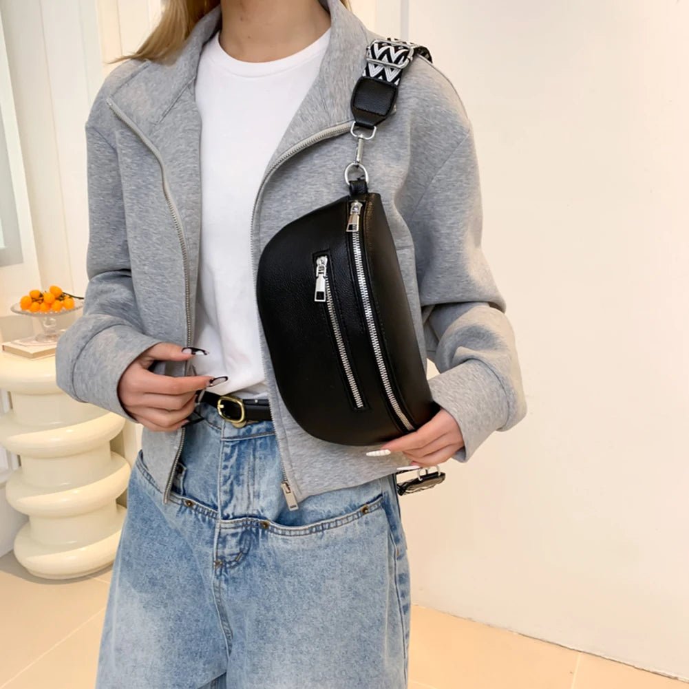 Women Stylish Crossbody Bag with Wide Strap Simple Shoulder Bag Multi - pocket Retro Belt Bag Travel Outdoor Bag - Good Gifts, Gurl