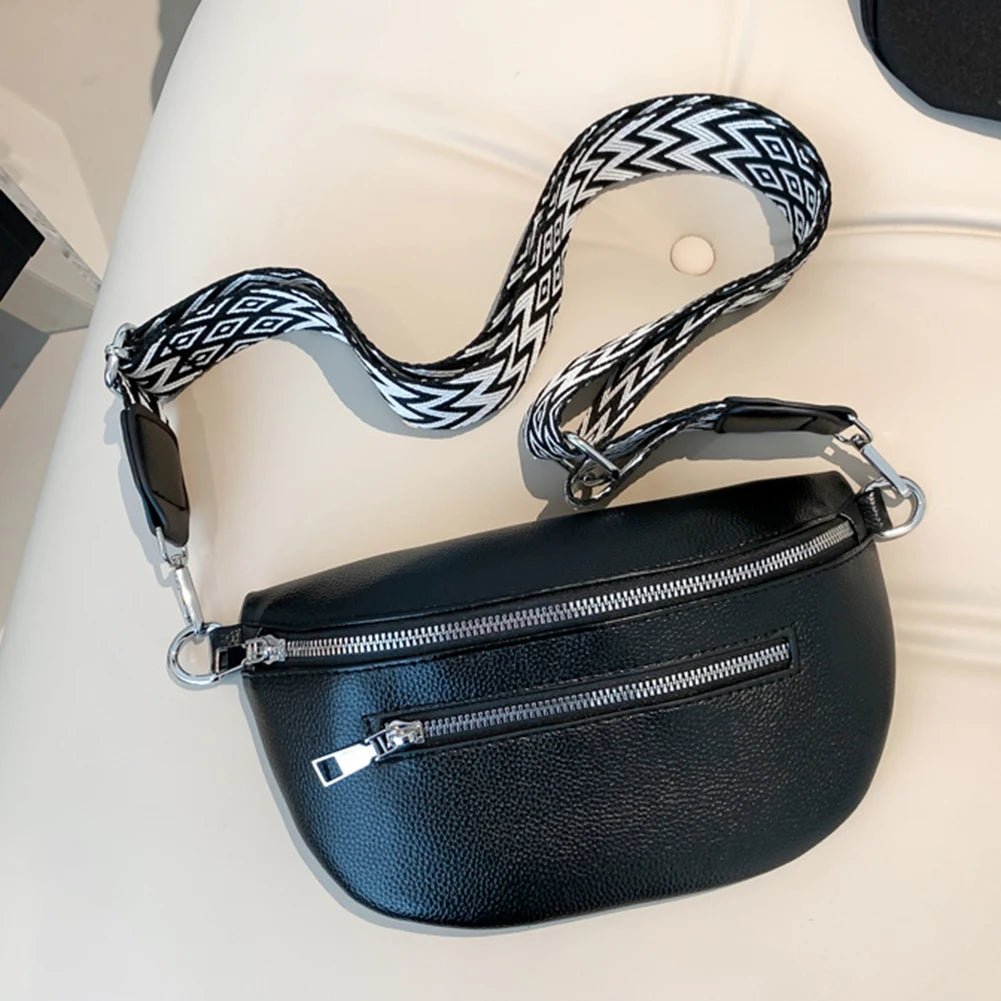 Women Stylish Crossbody Bag with Wide Strap Simple Shoulder Bag Multi - pocket Retro Belt Bag Travel Outdoor Bag - Good Gifts, Gurl