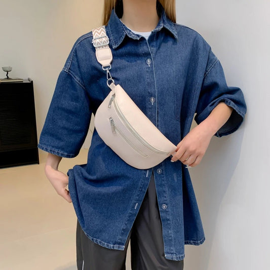Women Stylish Crossbody Bag with Wide Strap Simple Shoulder Bag Multi - pocket Retro Belt Bag Travel Outdoor Bag - Good Gifts, Gurl