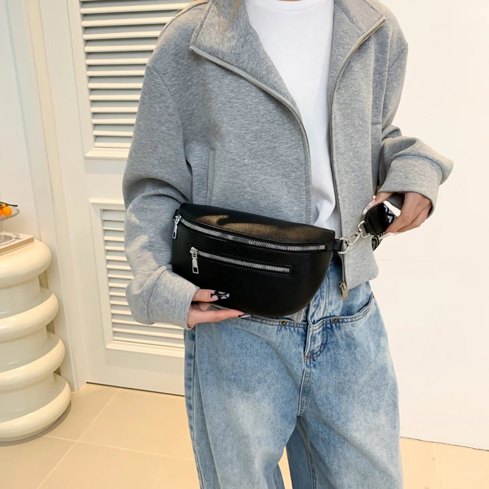 Women Stylish Crossbody Bag with Wide Strap Simple Shoulder Bag Multi - pocket Retro Belt Bag Travel Outdoor Bag - Good Gifts, Gurl