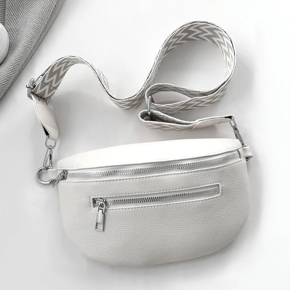 Women Stylish Crossbody Bag with Wide Strap Simple Shoulder Bag Multi - pocket Retro Belt Bag Travel Outdoor Bag - Good Gifts, Gurl
